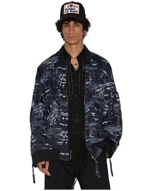 DSquared² Graphic-Print Bomber Jacket - Blue