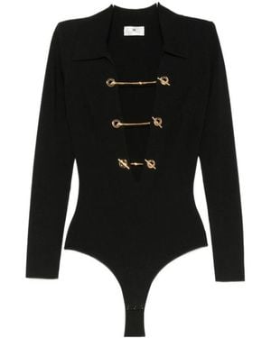 Elisabetta Franchi Cut-Out Chain-Link Bodysuit - Black