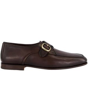 Santoni Single Monk Strap Shoes - Brown