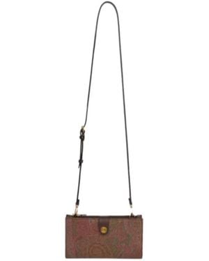 Etro Shoulder Strap Essential Arnica Wallet - White