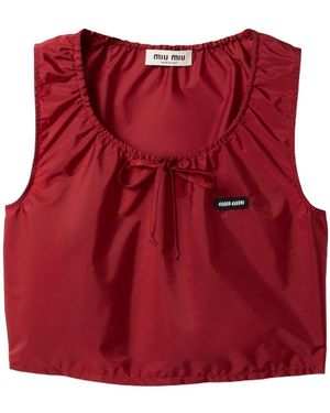 Miu Miu Technical Fabric Top - Red