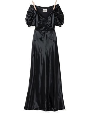 Miu Miu Long Satin Dress - Black