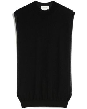 Sportmax Sleeveless Wool-Silk Top - Black
