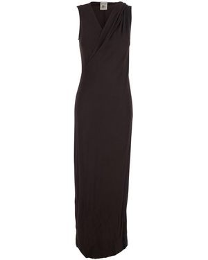 Semicouture Semi Couture Draped Jersey Maxi Dress - Black
