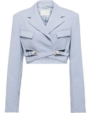 Dion Lee Button-Up Long Sleeve Suit Jacket - Blue