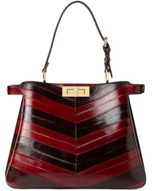 Fendi Peekaboo Soft Medium Tote Bag - Red