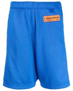 Heron Preston Logo-Patch Track Shorts - Blue