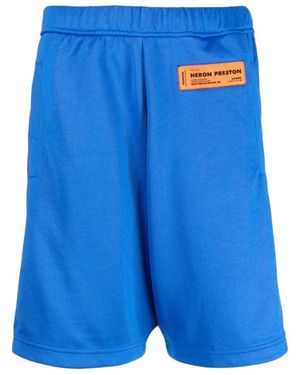 Heron Preston Logo-Patch Track Shorts - Blue
