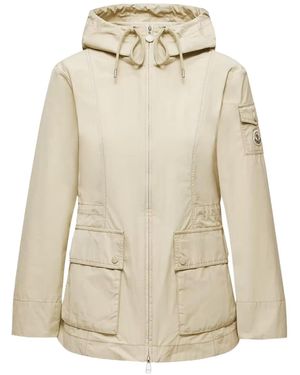 Moncler Leandro Zip-Up Hooded Parka - Natural