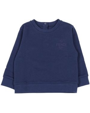 Fendi Logo-Embroidered Sweatshirt - Blue