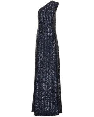Michael Kors Sequinned Jersey One-Shoulder Dress - Blue