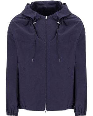 Lanvin Drawstring Hooded Windbreaker - Blue
