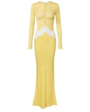 Christopher Esber Verner Cutout Lace-Trimmed Jersey Maxi Dress - Yellow