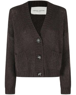 Roberto Collina Chunky-Knit V-Neck Cardigan - Black