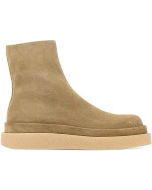 Jil Sander Suede Ankle Boots - Natural