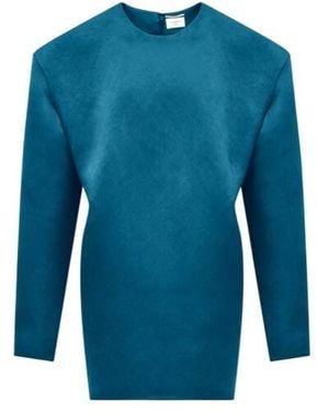Saint Laurent Silk Mini Dress - Blue