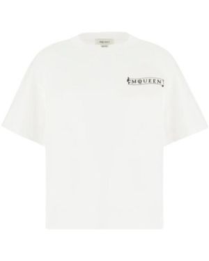 McQueen Banner Logo-Print T-Shirt - White