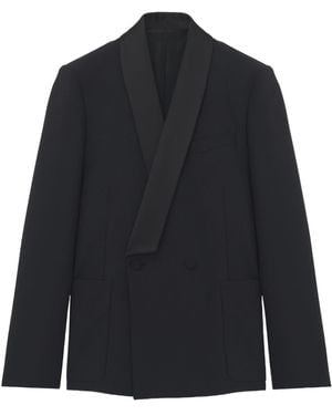 McQueen Double-Breasted Shawl-Lapel Blazer - Blue