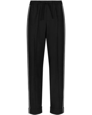 Dolce & Gabbana Piping Detailed Pyjama Trousers - Black