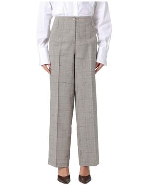 Semicouture High-Waisted Casual Pants - Gray