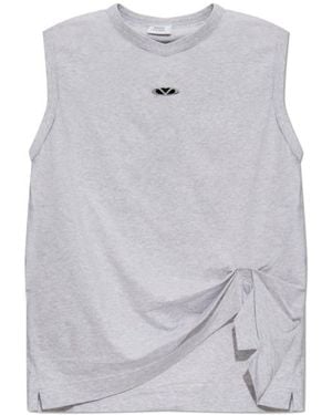 Vetements Embellished Sleeveless T-Shirt - Grey