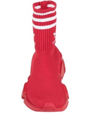 Balenciaga Solid Colour Sock-Style Trainers - Red