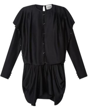 Isabel Marant Étoile Embellished Ruffled Crewneck Mini Dress - Black