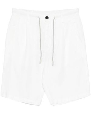 Eleventy Drawstring Pleated Shorts - White