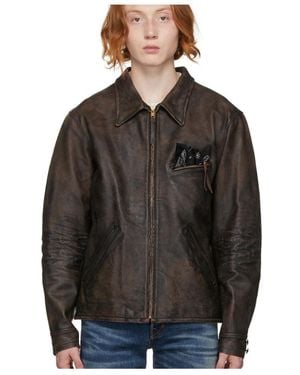 RRL Zipped Leather Jacket - Black