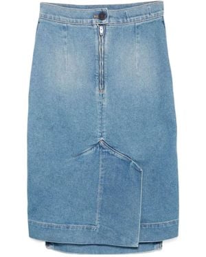 Vivienne Westwood Orb Logo Embroidered Asymmetric Skirt - Blue