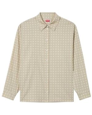 KENZO Weave Dropped Twill Shoulder Shirt - White