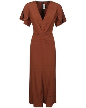 Victoria Beckham Midi Dresses - Brown