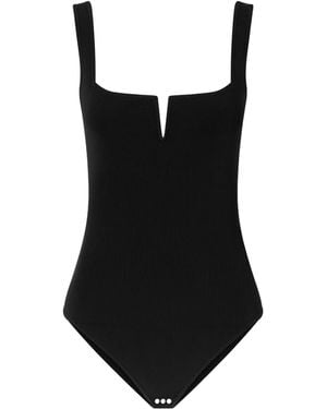 Galvan London Freya Stretch-Knit Bodysuit - Black