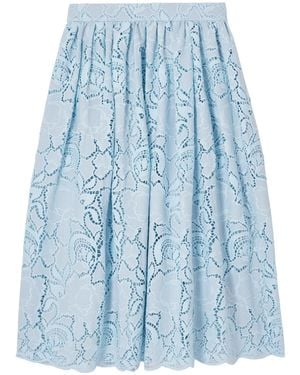 Erdem Lace Midi Skirt - Blue