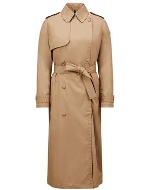 Moncler Barbetane Down Trench Coat - Natural
