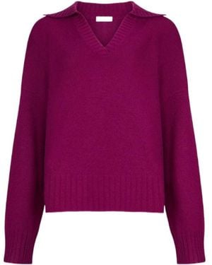 Liu Jo V-Neck Collared Jumper - Purple