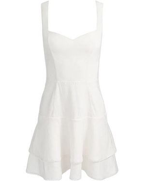 Alice + Olivia Miriam Pom-Pom Trim Mini Dress - White