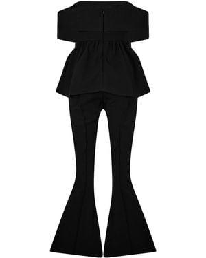 Self-Portrait Off Sholder Jumpsuit - Black