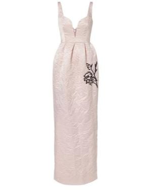 Erdem Embroidered Satin Gown - Pink