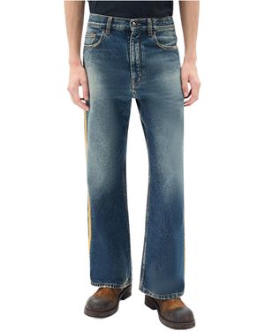 Ann Demeulemeester Alarik Stonewashed Stripe Pants - Blue