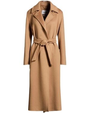 Max Mara Long Sleeve Belted Coat - Natural