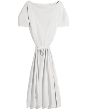 Lemaire Short Sleeve Off Shoulder Dress - White