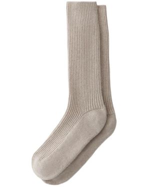 Lisa Yang Ribbed Cashmere Socks - Grey