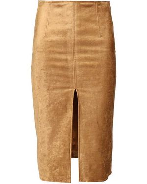 forte_forte Stretch Velvet Pencil Skirt - Natural