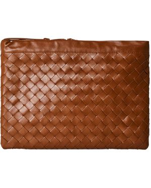 Bottega Veneta Simple Clutch Bag - Brown