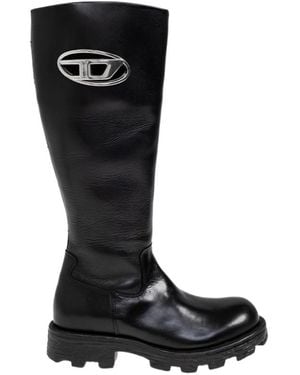 DIESEL Oval D-Logo Boots - Black