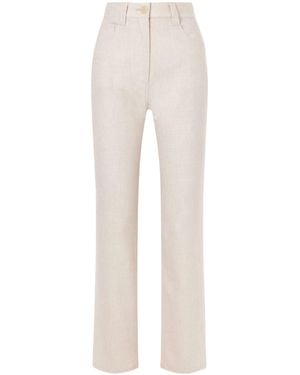 KHAITE Wool And Cashmere-Blend Straight-Leg Trousers - White