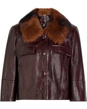 Chloé Thick Cowhide Leather Jacket - Brown