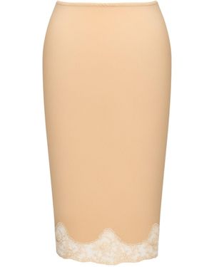 Saint Laurent Laced Half-Slip Skirt - White