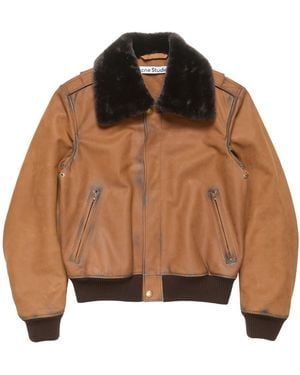 Acne Studios Suede Bomber Jacket - Brown